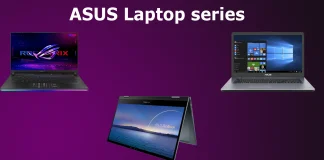 Asus Laptops kategorier, serier, forklaring