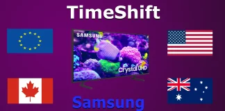 Lande, hvor TimeShift og PVR fungerer på Samsung TV
