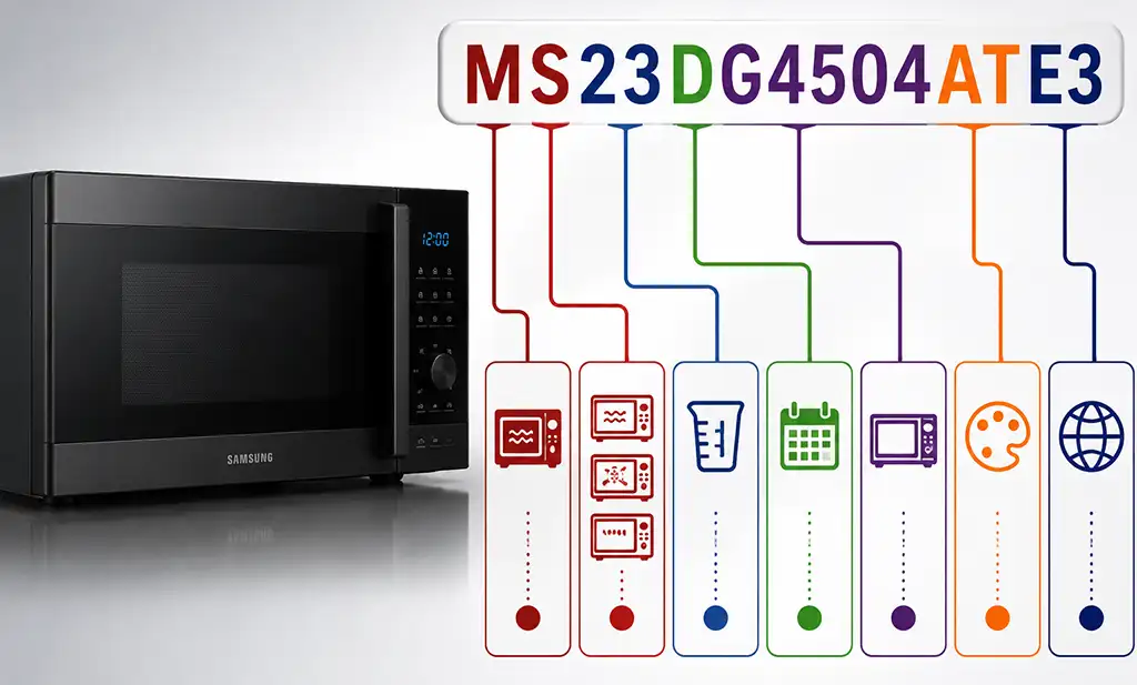 Oznaczenia numerów modeli kuchenek mikrofalowych Samsung