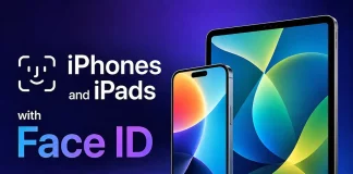 Liste over iPhones og iPads med Face ID