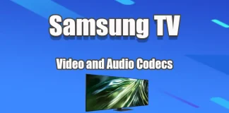 Samsung TV-understøttede video- og lydformater og codecs