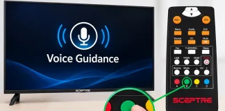 Sådan slår du Voice Guidance til eller fra på et Sceptre TV